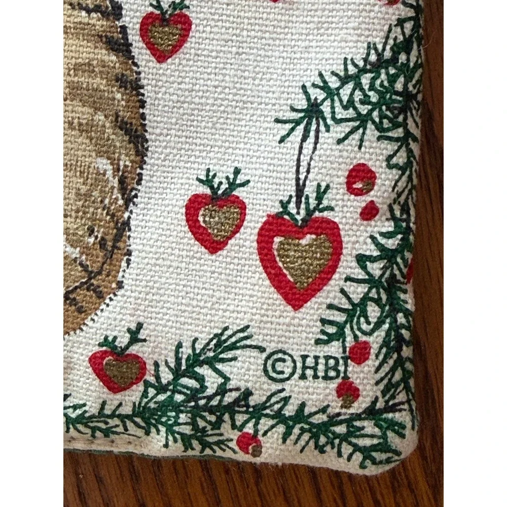Vintage HBI Christmas Teddy Bear & Cat Potholder Hot Pad Trivet 8